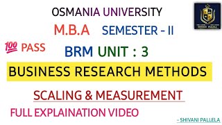 BRM  UNIT  3  EXPLAINATION VIDEO  MBA SEMESTER  2  OSMANIA UNIVERSITY ‎shivanipallela [upl. by Olenolin237]