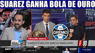 LUIS SUAREZ DO GREMIO GANHA O PREMIO BOLA DE OURO DE CRAQUE DO CAMPEONATO BRASILEIRO 2023 [upl. by Anaihk]