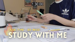 딱 한 시간 반만 더 ‼️ 같이 공부해요🔥 스터디윗미  15 HOURS STUDY WITH ME real time no music study ASMR [upl. by Demahum]