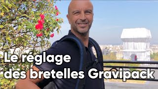 Le réglage des bretelles munies des exosquelettes du sac à dos Gravipack 🎒 [upl. by Keung239]