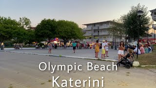 Olympic Beach Katerini Greece Walking Tour [upl. by Aliuqa]