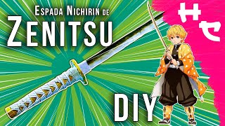 Hagamos una katana con materiales reciclados  ¡Plantillas Gratis  Zenitsu de Kimetsu no Taiba [upl. by Azpurua2]