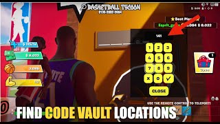 BASKETBALL TYCOON MAP FORTNITE CREATIVE  HOW TO FIND ALL 5 NUMBERS CODE VAULT LOCATIONS [upl. by Artiek]