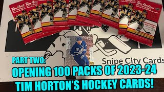 PART TWO 202324 Tim Hortons Hockey Cards  Opening Another 100 Packs [upl. by Eirdua]