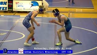 292022 Brandon Varsity Wrestling MHSAA Districts [upl. by Arnaud]