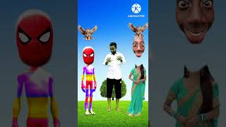 domi tu cosita alian mix vs girl correct head matching challenge with spider man tenge boy vfx magic [upl. by Vento145]