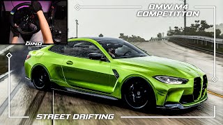 Street Drifting BMW M4 CompetitionRWD  Forza Horizon 5  Steering Wheel Gameplay [upl. by Maryanne]