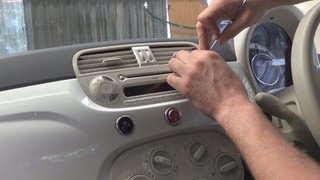 Radio Removal Fiat 500 20072013  JustAudioTips [upl. by Aeli968]