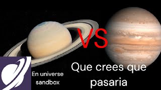 Que pasaria si varios saturnos chocaran contra jupiter explicado en Universe Sandbox [upl. by Aurea]