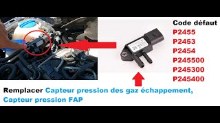 Code défaut P2455 P2453 P2454 Changer Capteur pression des gaz échappement FAP [upl. by Arnelle]