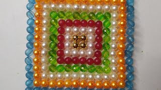 Beads Craft IdeasMoti Mahirap Design  Beads Rangoli [upl. by Ynohtnanhoj]