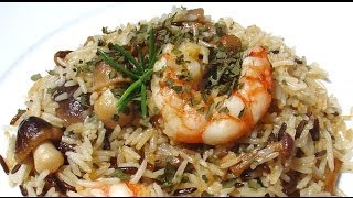 ARROZ CON SETAS Y GAMBAS  por Falsarius Chef [upl. by Laenej]