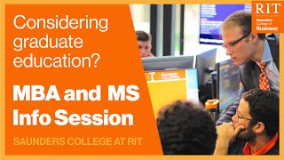 MBA amp MS Information Session Top Graduate Business Programs at RITs Saunders College of Business [upl. by Briana]