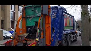 Lambeth council Dennis elite 6 emptying Green slave bins fall of mixed Garden and food waste [upl. by Asha]