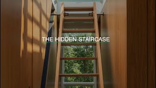 Hidden Staircase in a Cape Cod MidCentury Home  home architecture renovation [upl. by Annavaig]