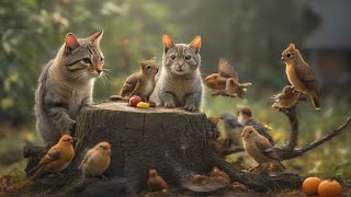 Cat TV Squirrel Picnic  Birds and Squirrels Everywhere ⭐ 24 HOURS ⭐ [upl. by Etom]