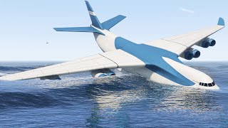 من أكبر الطيارات هبوط الى البحر في قراند 5 GTA 5  one of the Biggest planes landed in sea in gta 5 [upl. by Notsyrb]