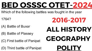 BED OTET OSSSC EXAM 2024 I SELECTED HISTORY GEOGRAPHY POLITY BY LAXMIDHAR SIR 2024 [upl. by Anniram36]