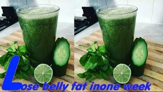 How To Lose Belly Fat In One Week With A Smoothie Drink Made With Lime Cucumber And Mint [upl. by Idou]