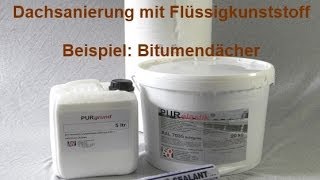 Garage Flachdach selber abdichten mit Flüssigkunststoff PURELASTIK auf Bitumen [upl. by Leonanie138]