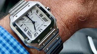 2023 Santos de Cartier Medium on Larger Wrist Review [upl. by Ennairrek]