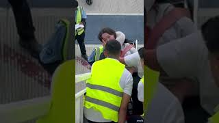 Disabled woman carried down flight of stairs from plane Shorts [upl. by Spiro]