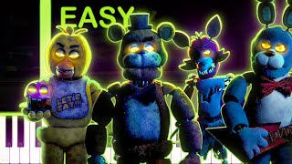 Five Nights at Freddys Movie Theme Song  EASY Piano Tutorial [upl. by Adnamal]