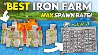 BEST IRON FARM WITH MAX RATES in 121 Minecraft Bedrock [upl. by Neiman]