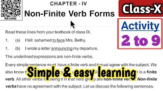 Nonfinite verbs Class 10 english grammar activity 2 to 9 question answer [upl. by Alis347]