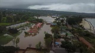 Drone footage of floods in Pemba Mozambique [upl. by Guimond843]