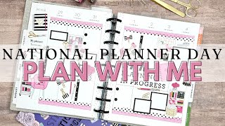 PLAN WITH ME  CLASSIC VERTICAL HAPPY PLANNER  NATIONAL PLANNER DAY SPREAD CHIC PLANNER [upl. by Rod]