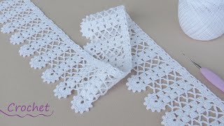 КАЙМА quotБантикиquot ЛЕНТОЧНОЕ КРУЖЕВО вязание крючком МК 💕 Beautiful and very easy to crochet LACE [upl. by Alehcim]