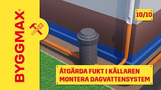 Åtgärda fukt i källaren del 10 montera dagvattensystem [upl. by Cyprus219]