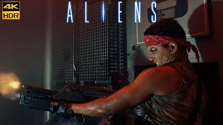 Aliens 1986 Vasquez Bad Ass To The End Scene Movie Clip  4K UHD HDR Upscale New Version [upl. by Modesta]