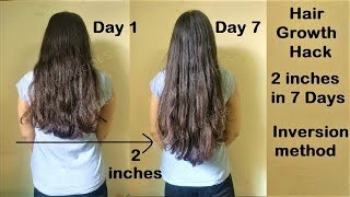 Hair Growth Hack  2 inches Hair Growth in 1 Week with Inversion Method  Get Long Hair [upl. by Tegirb]