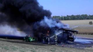 John Deere Combine fire [upl. by Eelsel620]