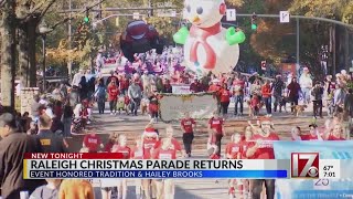 Thousands line downtown streets for 2023 Raleigh Christmas Parade [upl. by Lune]