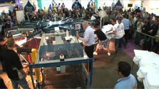 Tshirt screen printing record shattered by MampR Challenger III D J4 automatic screen printing press [upl. by Laeria26]