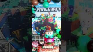 ✨ En 60 Segundos Ideas Geniales para Decorar tu Fiesta Minecraft [upl. by Nyrroc]