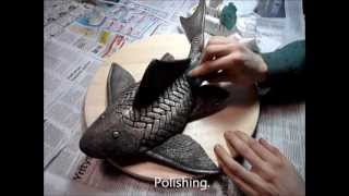 Making bronze catfish sculpture [upl. by Mariellen]