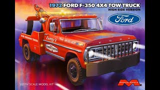 NEW FIRST LOOK 1972 Ford F350 4WD Tow Truck 390 125 Scale Model Kit Review Moebius Modelroundup [upl. by Titos]