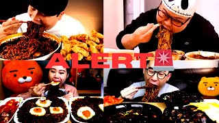 MUKBANG KOREAN BLACK BEEN NOODLES GHOST PEPPER NOODLES CHILIS SPRAY MUKBANGERS COMPILATION [upl. by Latsyrhc]