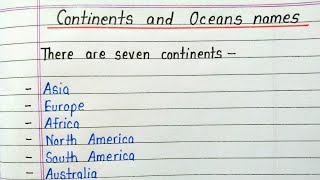 Learn seven continents and five oceans  Continents and oceans of the world in english [upl. by Erund860]