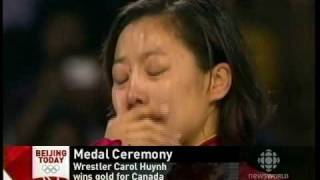 Canada National Anthem Played When Carol Huynh Received Gold [upl. by Godding]