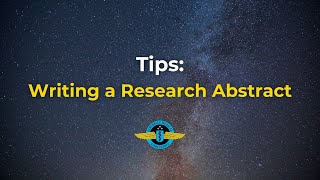 Tips Writing a Research Abstract [upl. by Nodroj]