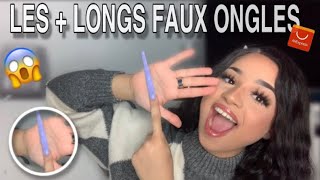 JE ME FAIS LES PLUS LONGS FAUX ONGLES POSSIBLES AVEC UN KIT ALIEXPRESS LE RÉSULTAT EST OUF [upl. by Northrup]