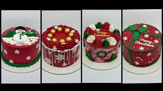 Christmas Cake Design Ideas  Christmas Buttercream Cake [upl. by Joell]