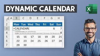 How to make a Dynamic Calendar in Excel  Insert a Calendar using a Formula [upl. by Ydneh256]