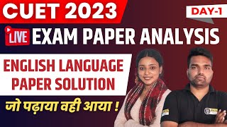 🔴CUET 2023 English Language Slot 1 Paper Discussion21 May 2023 Language Paper Solution amp answer key [upl. by Travus]