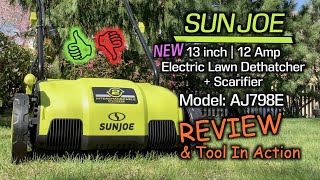 Sun Joe Dethatcher and Scarifier REVIEW  AJ798E NEW126in Model [upl. by Eadwine]